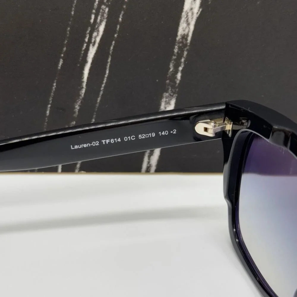 NEW TOM FORD LAUREN-02 TF614 01C WOMEN BLACK SUNGLASSES TOM FORD FT0614/S
